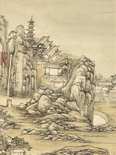 清張宗蒼海湧一峰　軸