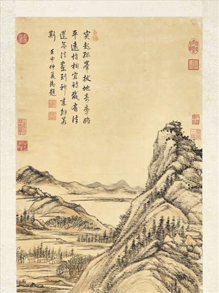 清張宗蒼山水高宗御題　軸