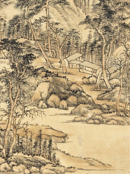 清張宗蒼山水高宗御題　軸