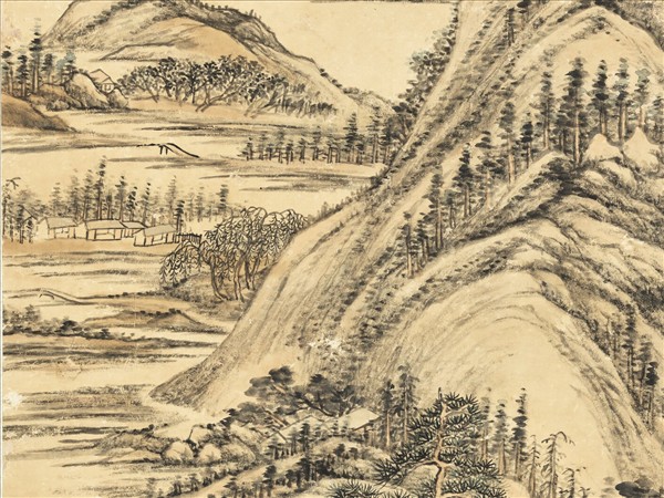 清張宗蒼山水高宗御題　軸