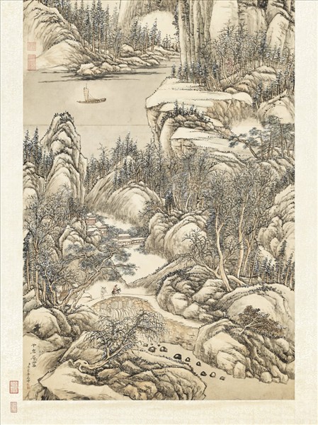 清張宗蒼千岩層雪高宗御題　軸