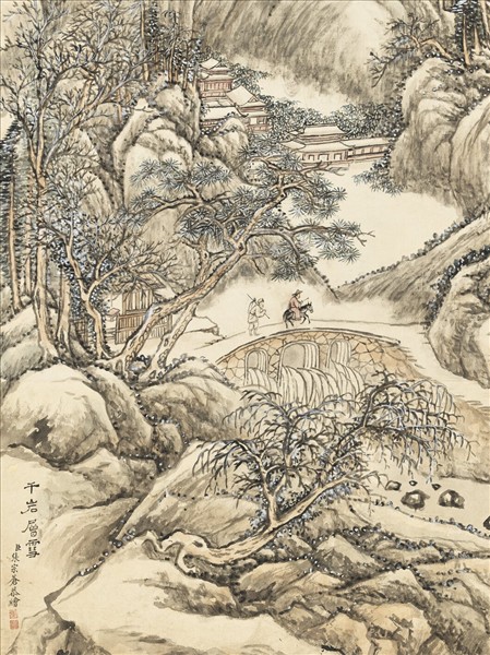 清張宗蒼千岩層雪高宗御題　軸