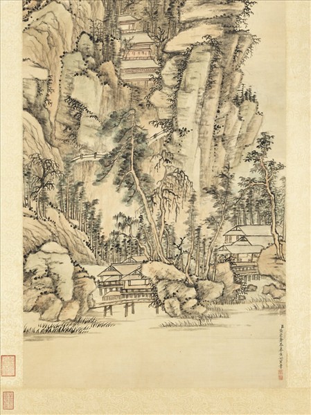 清張宗蒼摹黃公望山水　軸