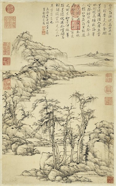 清張宗蒼仿倪瓚筆意　軸