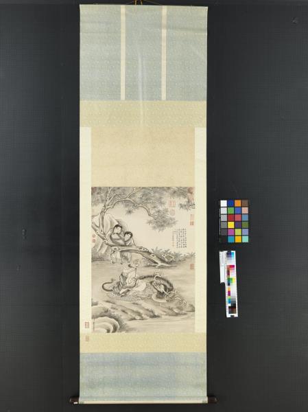 清丁觀鵬畫應真像　軸