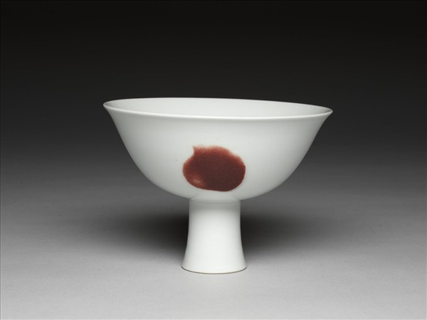 釉裡紅三果紋高足碗