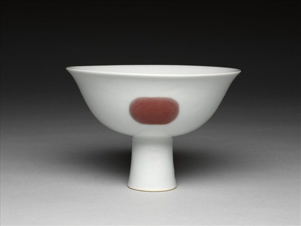 釉裡紅三果紋高足碗