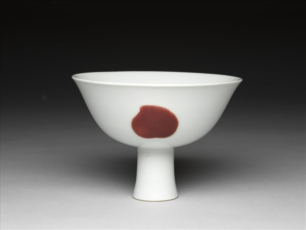 釉裡紅三果紋高足碗