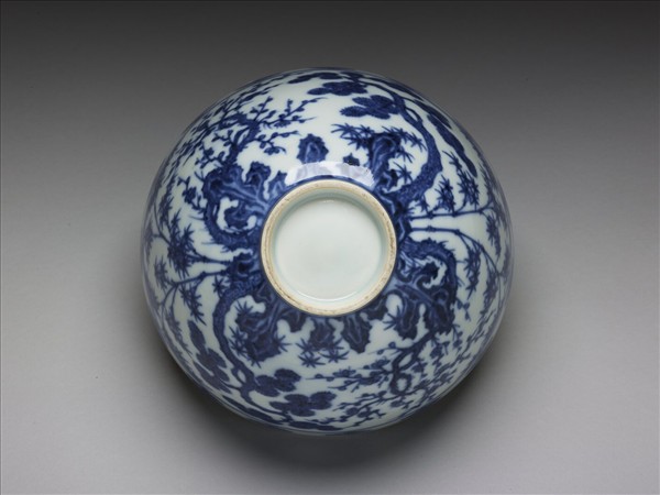 青花歲寒三友圖碗