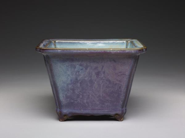 鈞窯 天藍葡萄紫釉長方花盆