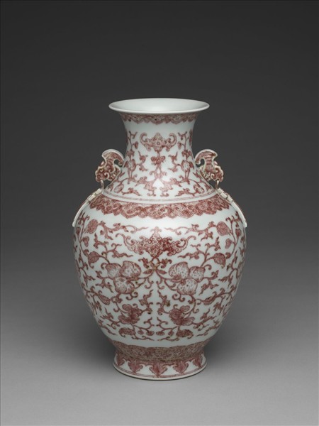 釉裡紅福壽紋瓶