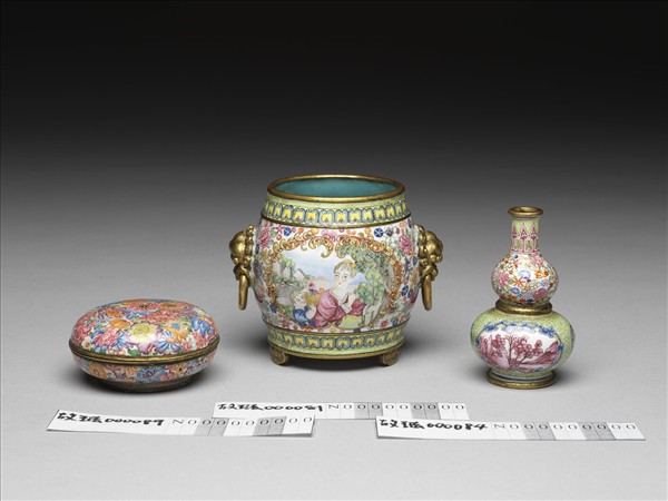 銅胎畫琺瑯西洋母子圖爐