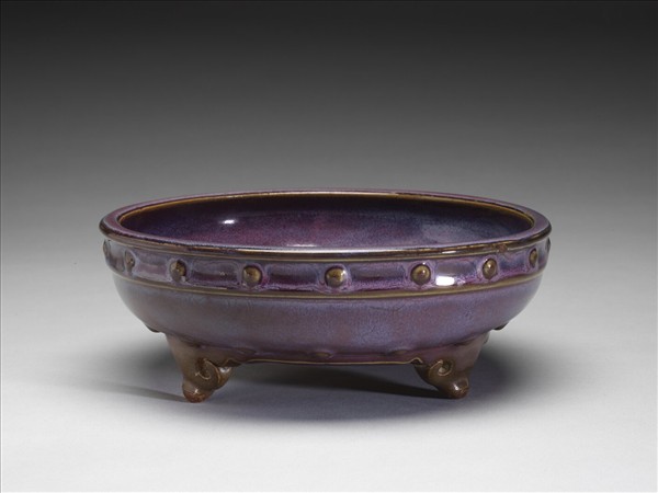 鈞窯 天藍葡萄紫鼓釘洗