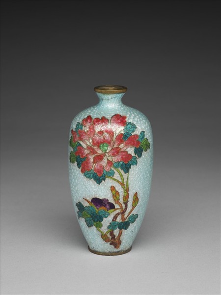 銅胎琺瑯花卉紋瓶