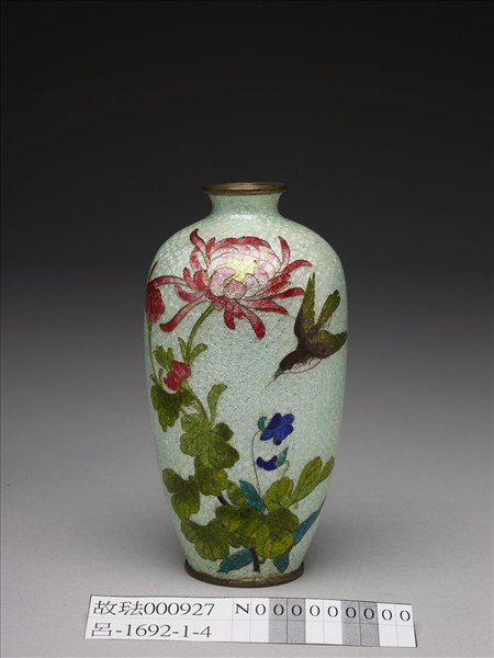 銅胎琺瑯花鳥紋瓶