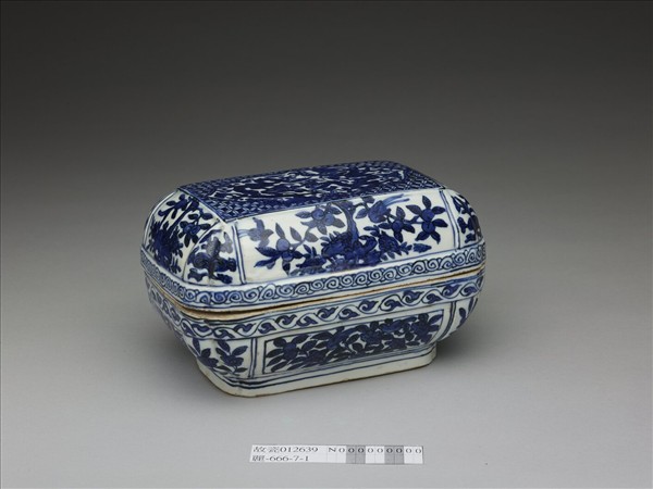 青花花果龍紋長方盒