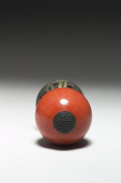 雕石染紅壽字頂戴