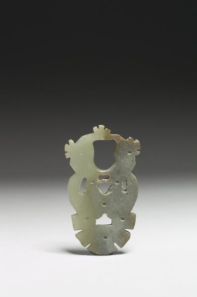 玉鏤空圓凹紋飾件