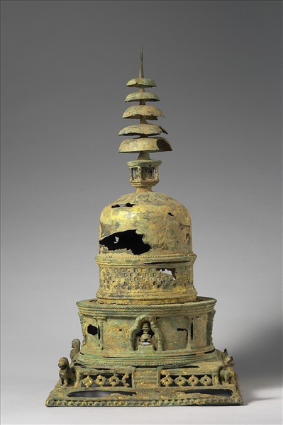 巴基斯坦 古代犍陀羅地區 6世紀 青銅薄片 奉獻塔