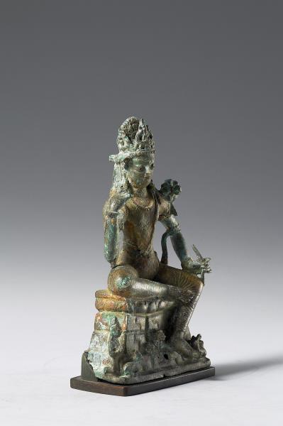 巴基斯坦 斯瓦特 7-8世紀 青銅 蓮華手觀音菩薩半跏思惟像