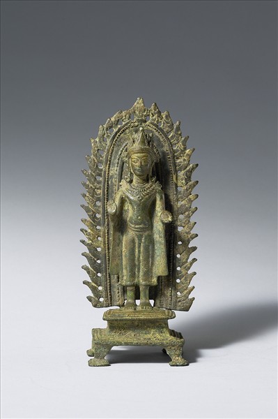 印度東北地區 12世紀 青銅 佛立像