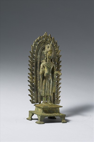 印度東北地區 12世紀 青銅 佛立像