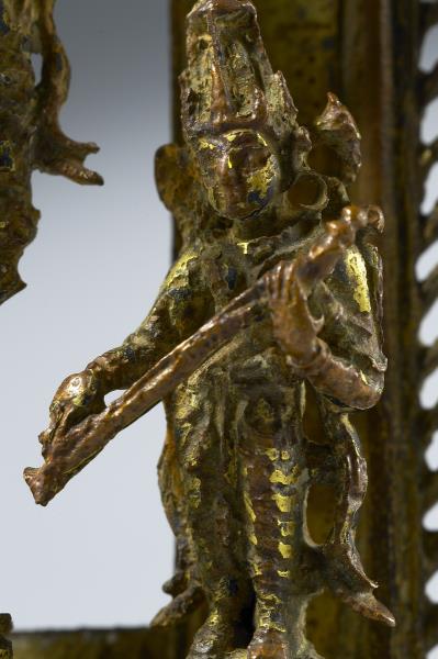 印度東北地區 12世紀 青銅鎏金 毗濕奴神、吉祥天女、妙音天女三尊立像