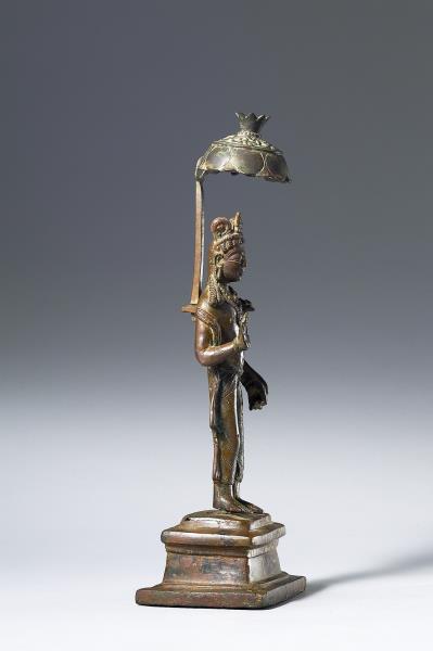 印度東南地區 5-6世紀 青銅 蓮華手觀音菩薩立像