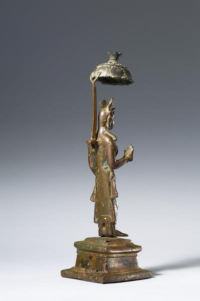 印度東南地區 5-6世紀 青銅 蓮華手觀音菩薩立像