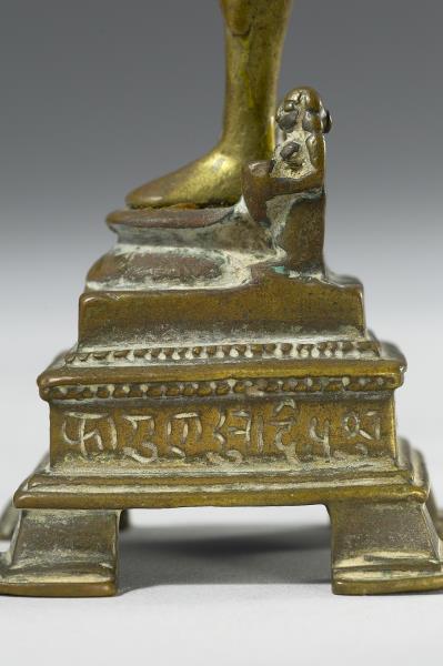 印度東南地區 14世紀 青銅鎏金 耆那教聖者婆呼婆里苦修立禪像