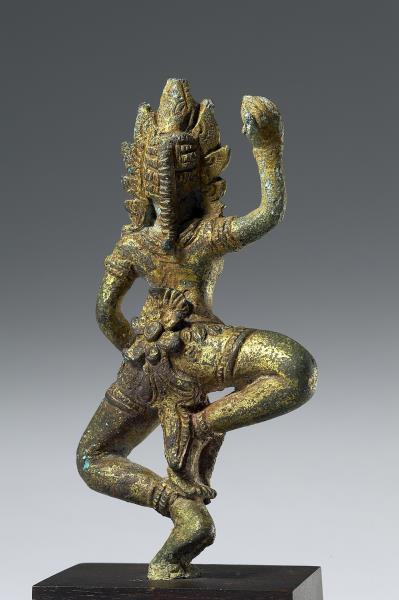 青銅鎏金空行母或天女舞立像
