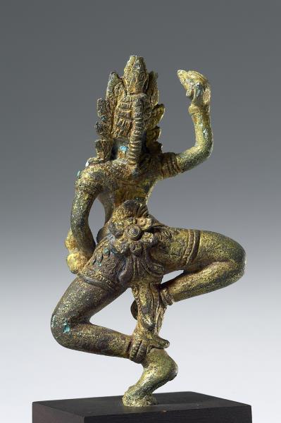 青銅鎏金空行母或天女舞立像