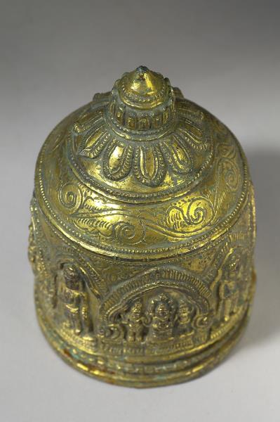 泰國 12世紀 青銅鎏金 舍利塔