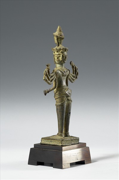 泰國 13-14世紀 青銅 佛立像，或為吉祥喜金剛