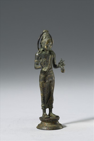 印尼 蘇門答臘 9世紀 青銅鎏金 觀音菩薩立像