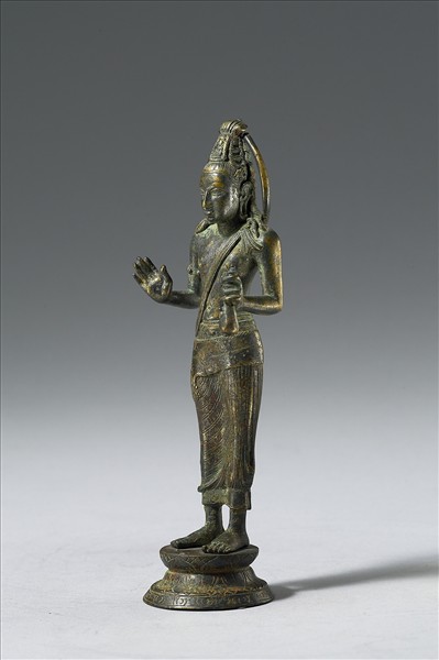 印尼 蘇門答臘 9世紀 青銅鎏金 觀音菩薩立像