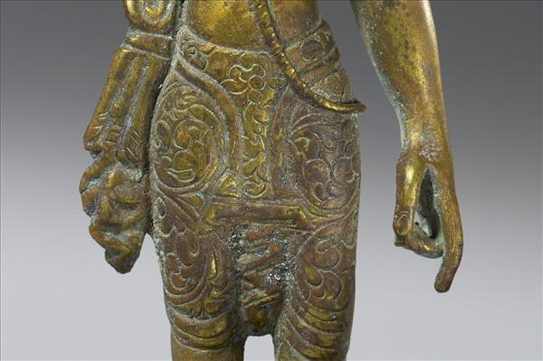 尼泊爾 14-15世紀 青銅 誕生佛立像