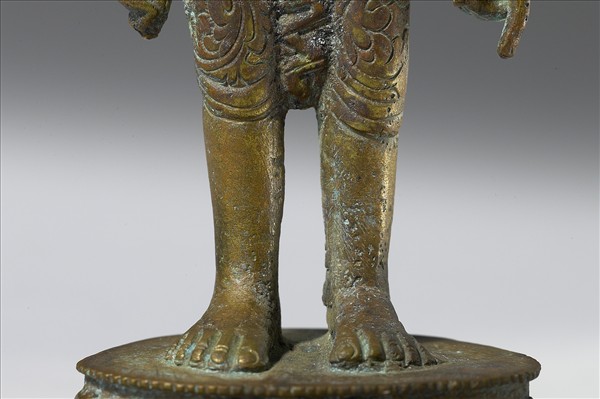 尼泊爾 14-15世紀 青銅 誕生佛立像