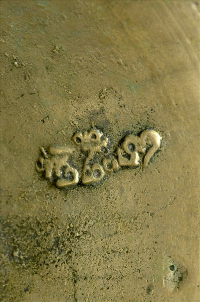 西藏 18世紀 青銅鎏金 五鈷金剛鈴