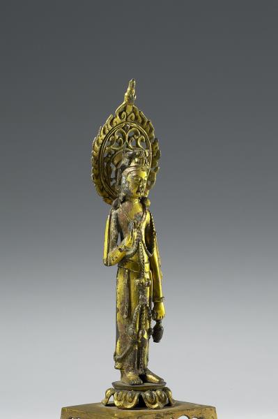中國 北齊 銅鎏金 觀音菩薩像