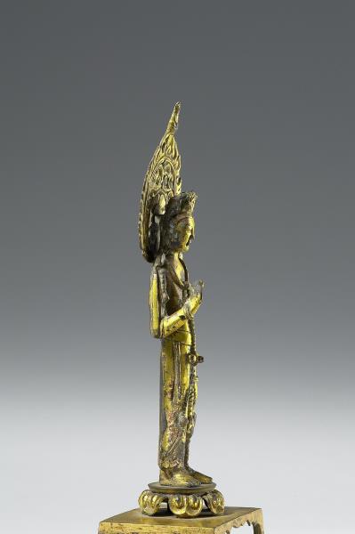 中國 北齊 銅鎏金 觀音菩薩像