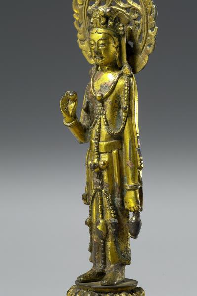 中國 北齊 銅鎏金 觀音菩薩像