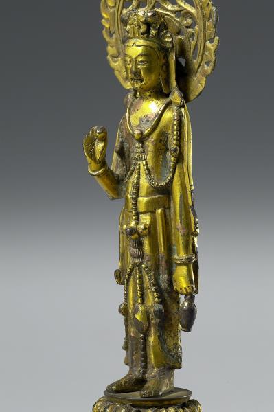 中國 北齊 銅鎏金 觀音菩薩像