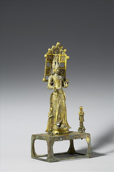 中國 隋 銅鎏金 菩薩立像