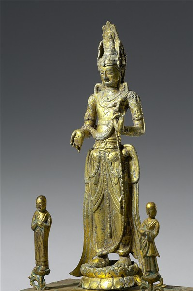 中國 隋 銅鎏金 菩薩立像