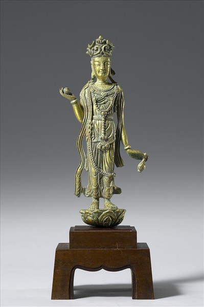 中國 隋 銅鎏金 觀音菩薩像