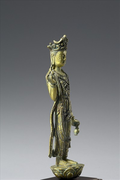 中國 隋 銅鎏金 觀音菩薩像