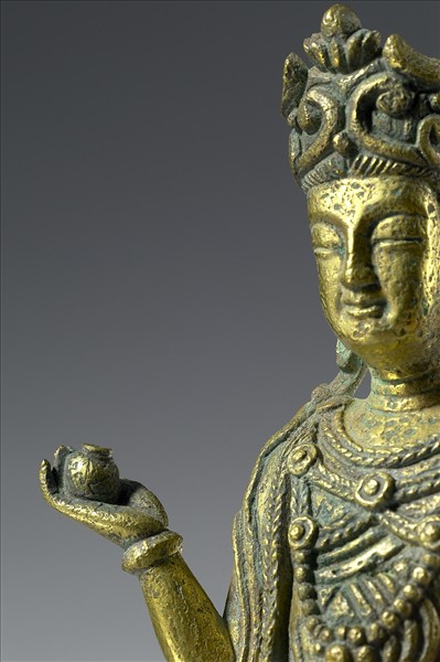 中國 隋 銅鎏金 觀音菩薩像