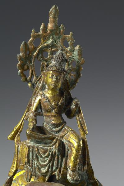 中國 唐 銅鎏金 普賢騎象像