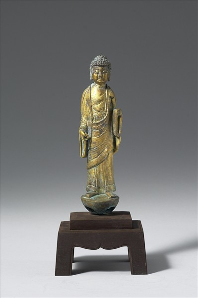 中國 明 銅鎏金 佛立像